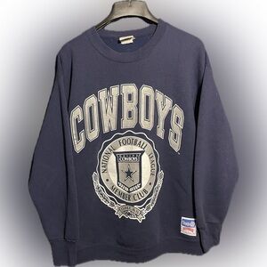 VTG 90s Dallas Cowboys Nutmeg NFL Member Club Sweatshirt Crewneck Sz XL Blue